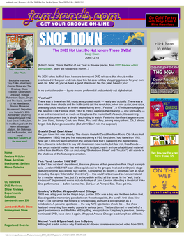 Jambands.Com | Features | &lt;B&gt;The 2005 Hot List: Do Not Ignore