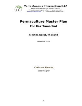 Rak Tamachat- Permaculture Master Plan