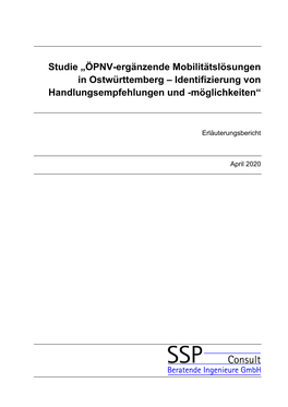 ÖPNV-Ergänzende Maßnahmen in Ostwürttemberg April 2020 - Erläuterungsbericht