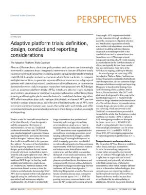 Adaptive Platform Trials