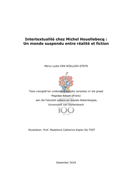 Intertextualité Chez Michel Houellebecq : Un Monde Suspendu Entre Réalité Et Fiction