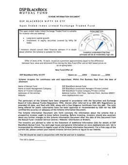 1 Scheme Information Document Dsp Blackrock