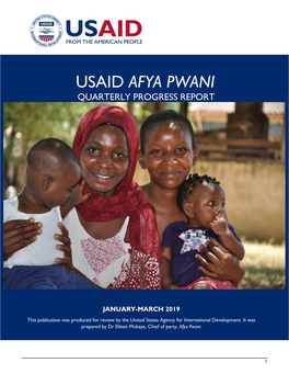 Usaid Afya Pwani Quarterly Progress Report