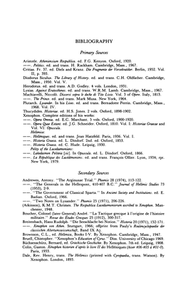 BIBLIOGRAPHY Primary Sources Secondary Sources