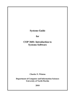 Systems Supplement for COP 3601