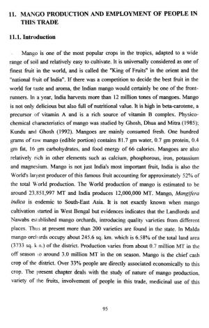 11. MANGO PRODUCTION and EMPLOYMENT of PEOPLE in Tffls TRADE
