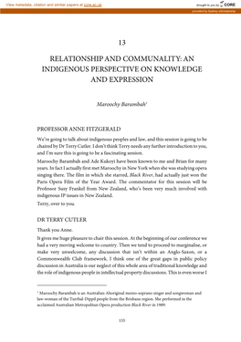 13 Relationship and Communality: an Indigenous