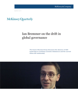 Ian Bremmer on the Drift in Global Governance