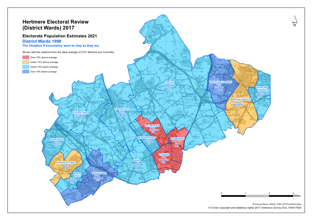 District Wards) 2017 Electorate Population Estimates 2021 District Wards 1998 the Situation If Boundaries Were to Stay As They Are