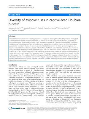Diversity of Avipoxviruses in Captive-Bred Houbara Bustard