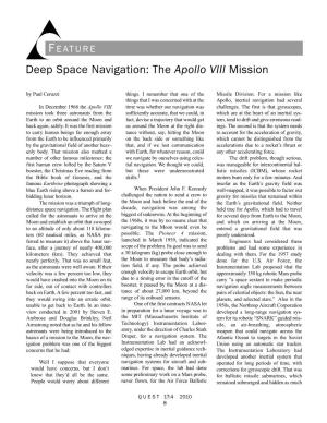 Deep Space Navigation: the Apollo VIII Mission