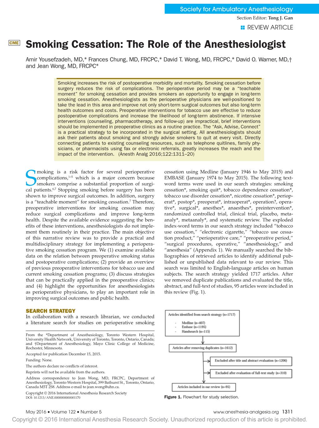 Smoking Cessation: the Role of the Anesthesiologist