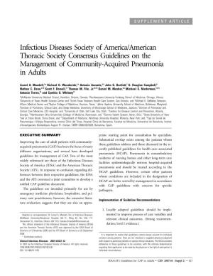 IDSA/ATS Consensus Guidelines on The