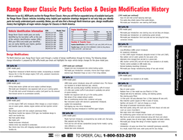 Range Rover Classic Parts Section & Design Modification History