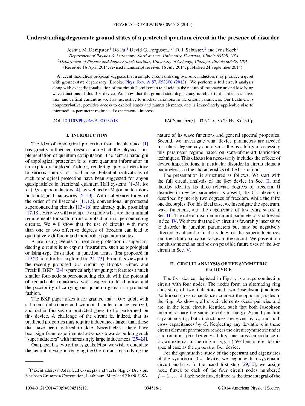 Understanding Degenerate Ground States of a Protected Quantum Circuit in the Presence of Disorder