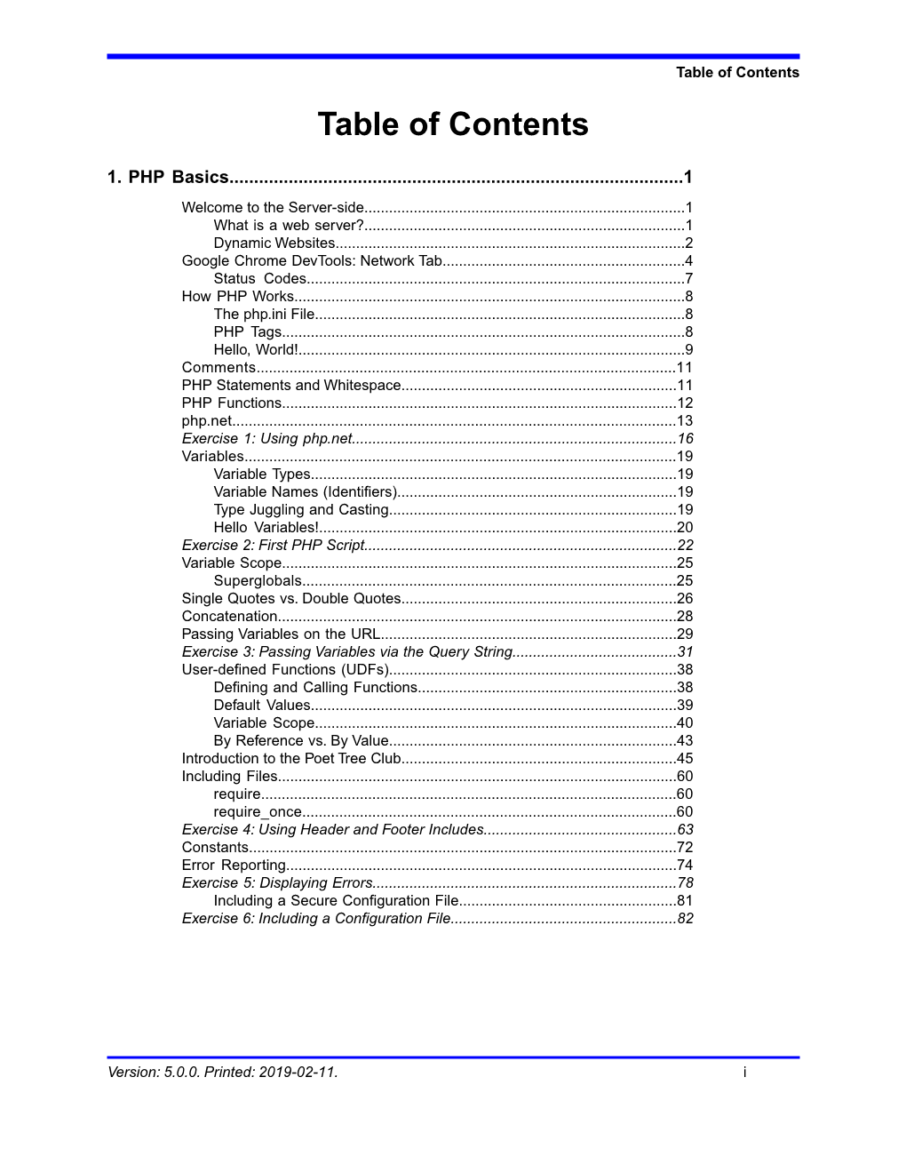 Table of Contents Table of Contents