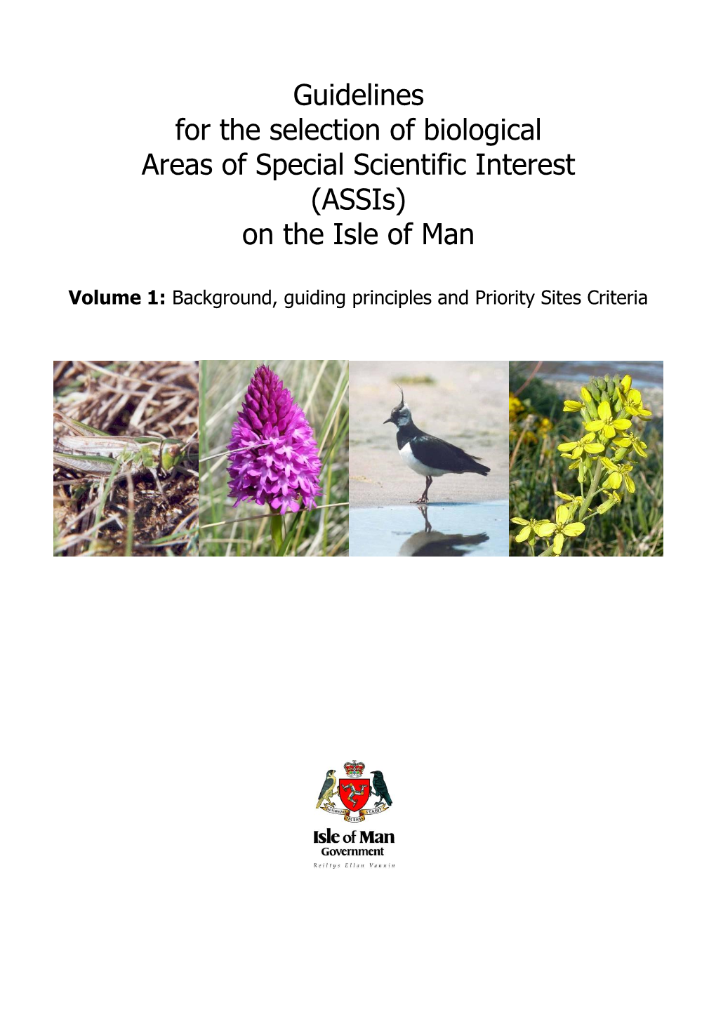 Guidelines for the Selection of Biological Areas of Special Scientific Interest (Assis) on the Isle of Man