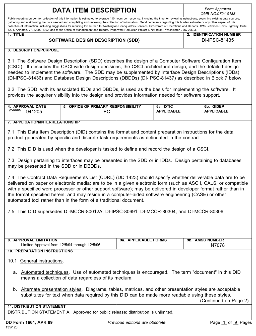 DI-IPSC-81435 5 Dec 94 (PDF Version 7/1/95)