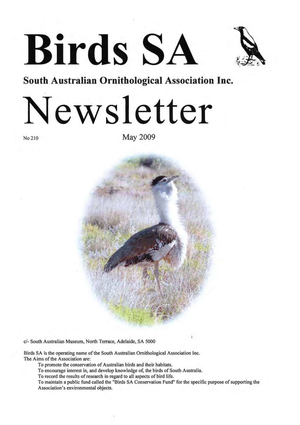 South Australian Ornithological Association Inc. Newsletter No210 May 2009