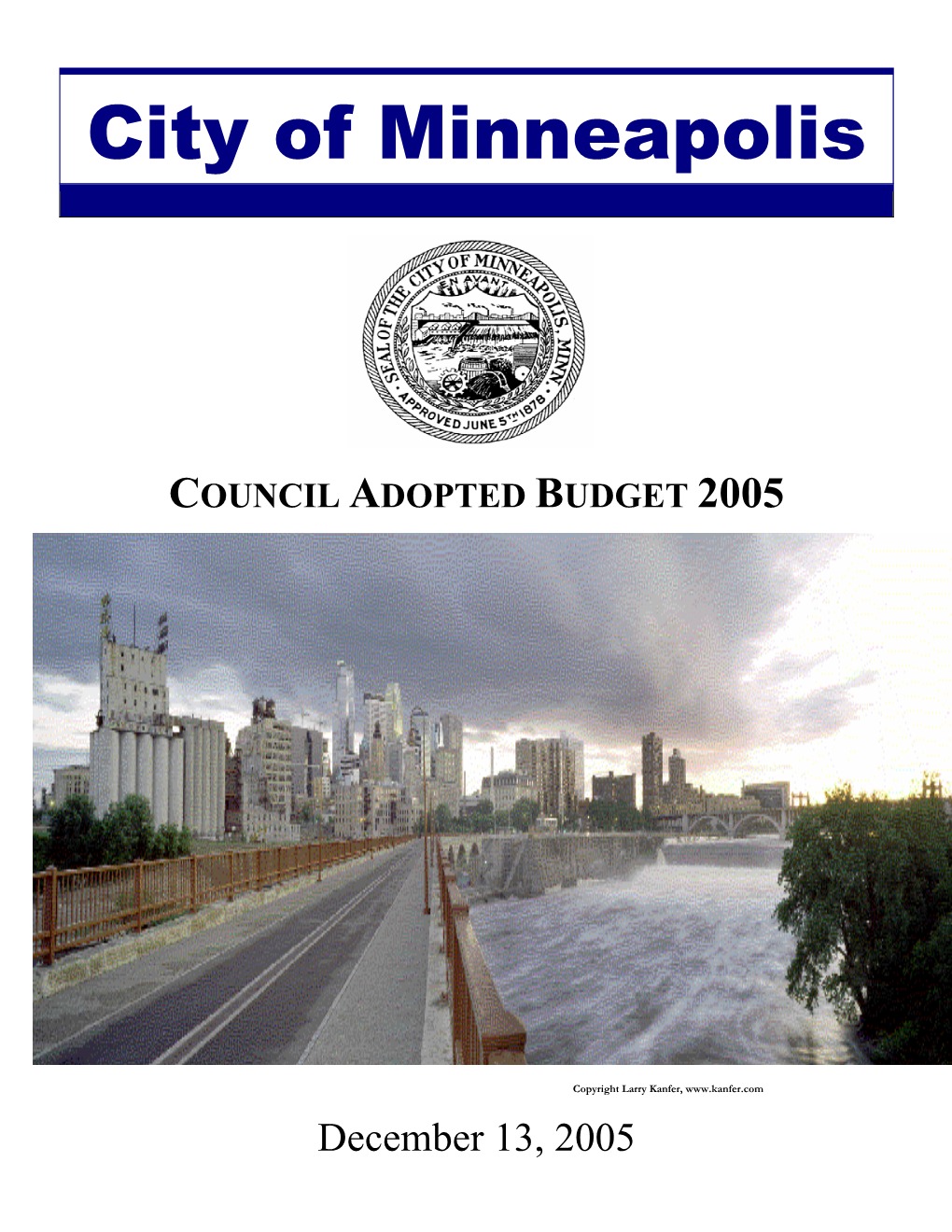 2005 Council Adopted Budget