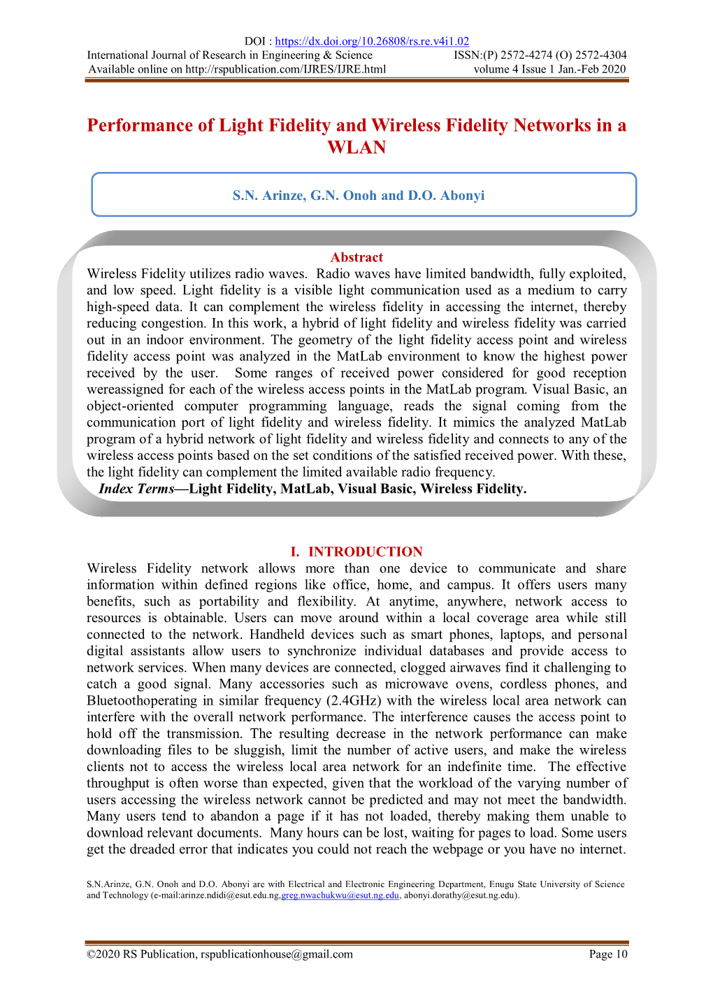 Performance of Light Fidelity and Wireless Fidelity Networks in a WLAN