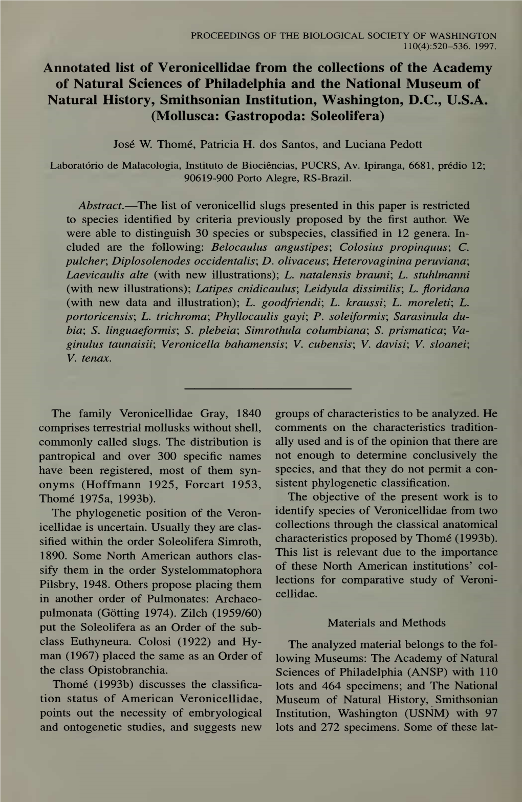 Proceedings of the Biological Society of Washington 110(4):520-536