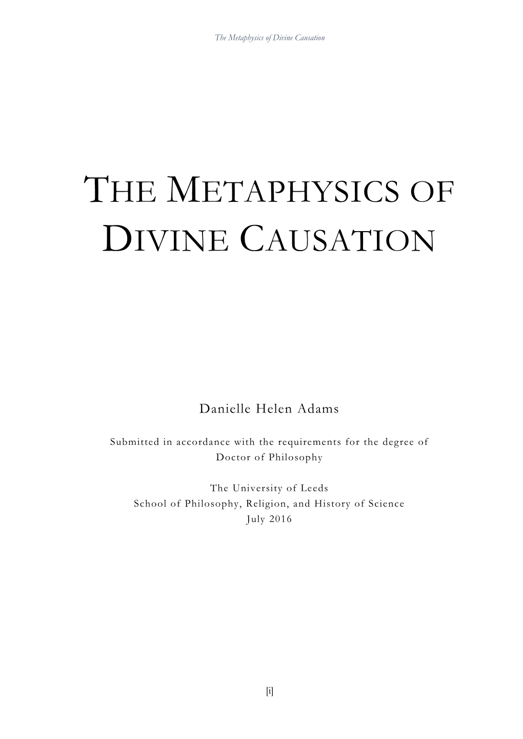 The Metaphysics of Divine Causation