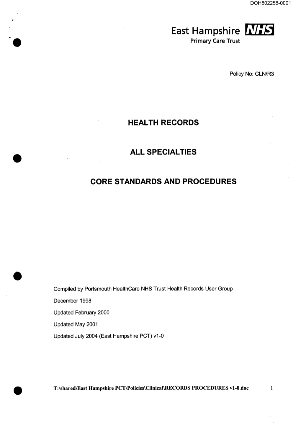 East Hampshire Primary Care Trust