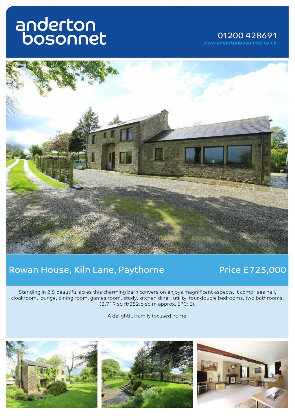 Rowan House, Kiln Lane, Paythorne Price £725,000