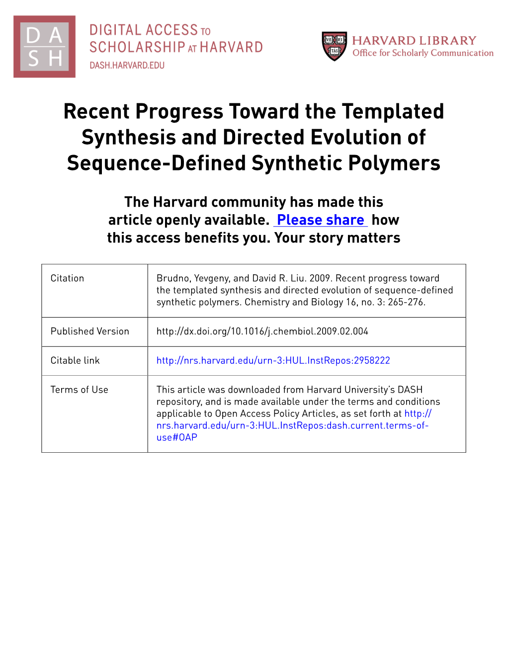 Recent Progress Toward the Templated Synthesis and Directed Evolution of Sequence-Defined Synthetic Polymers