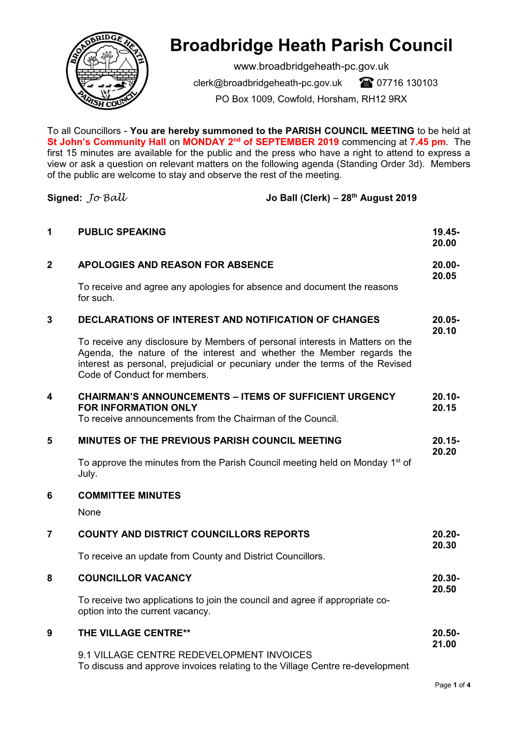 Broadbridge Heath Parish Council