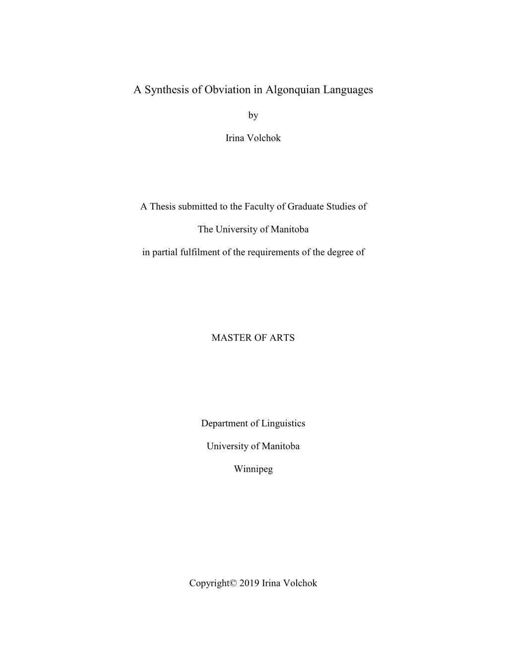 A Synthesis of Obviation in Algonquian Languages