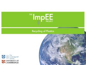Recycling of Plastics Plastic Waste in the UK