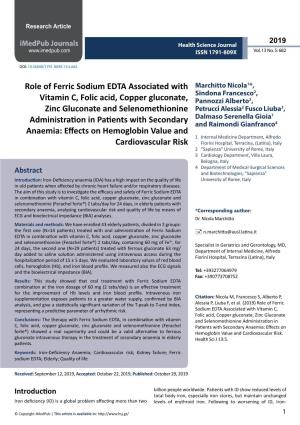 Role of Ferric Sodium EDTA Associated with Vitamin C, Folic
