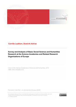 Camilla Leathem, Dominik Adrian Survey and Analysis of Basic Social