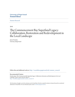 The Commencement Bay Superfund Legacy: Collaboration, Restoration and Redevelopment in the Local Landscape
