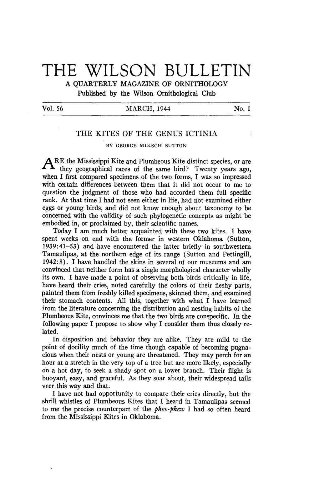 The Kites of the Genus Ictinia