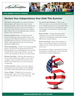 Declare Your Independence Over Debt This Summer