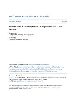 Teacher Films: Examining Hollywood Representations of Our Practice