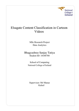 Elsagate Content Classification in Cartoon Videos