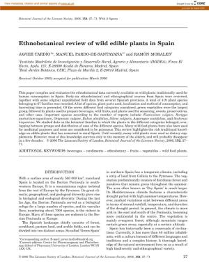 Ethnobotanical Review of Wild Edible Plants in Spain