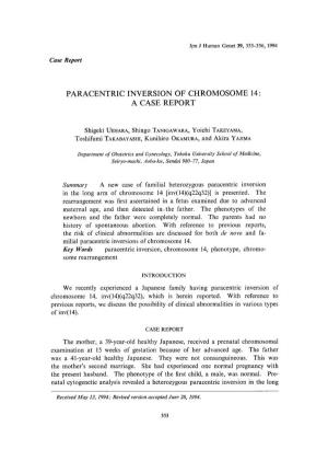 Paracentric Inversion of Chromosome 14: a Case Report