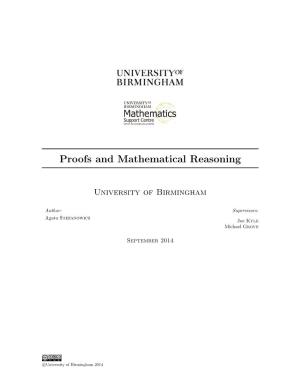 Proofs and Mathematical Reasoning