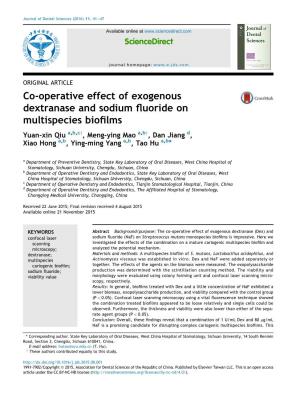 Co-Operative Effect of Exogenous Dextranase and Sodium Fluoride On