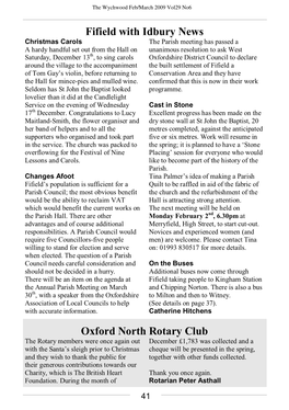 Fifield with Idbury News Oxford North Rotary Club