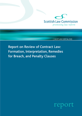 Report on Review of Contract Law: Formation, Interpretation, Remedies for Breach, and Penalty Clauses