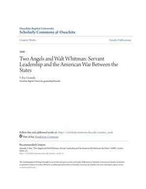Two Angels and Walt Whitman: Servant Leadership and the American War Between the States S