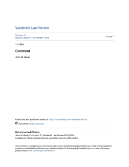 Vanderbilt Law Review Comment