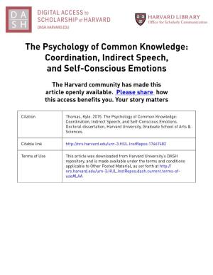 Coordination, Indirect Speech, and Self-Conscious Emotions