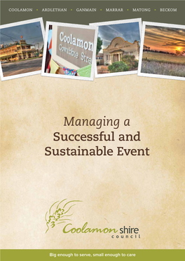 Managing a Successful and Sustainable Event Manual